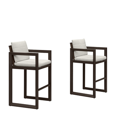 PURPLE LEAF Caesar – Tabourets de bar modernes en aluminium avec coussins amovibles pour cuisine, îlot extérieur et jardin