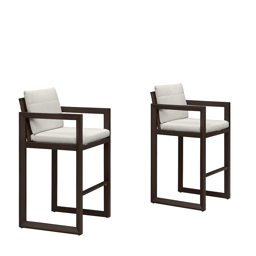 PURPLE LEAF Caesar – Tabourets de bar modernes en aluminium avec coussins amovibles pour cuisine, îlot extérieur et jardin
