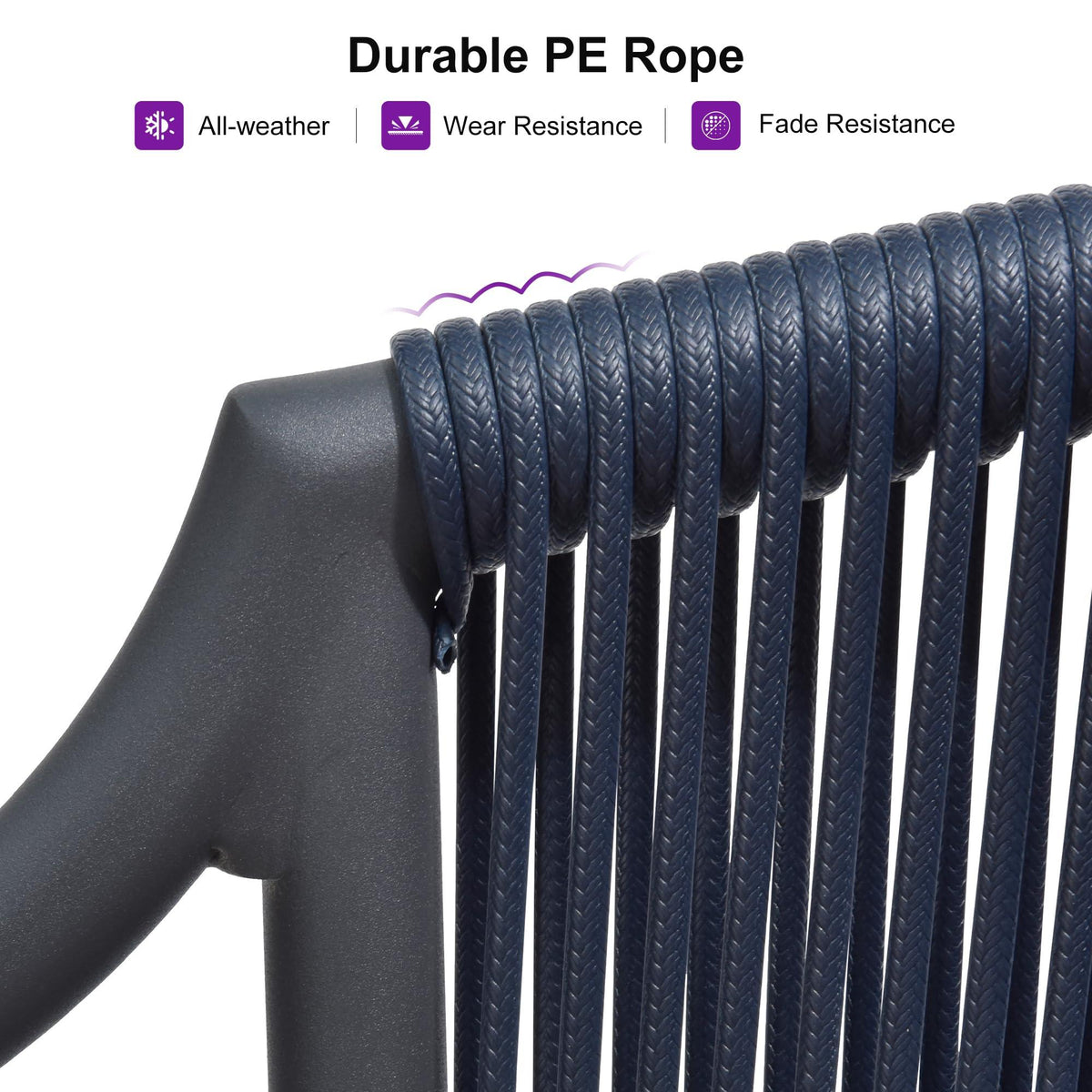 PURPLE LEAF Buler – Ensemble salon de terrasse moderne 4/8 pièces avec fauteuils en rotin, canapé et table basse pour bord de piscine