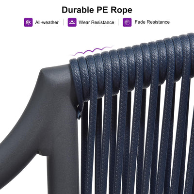PURPLE LEAF Buler – Ensemble salon de terrasse moderne 4/8 pièces avec fauteuils en rotin, canapé et table basse pour bord de piscine