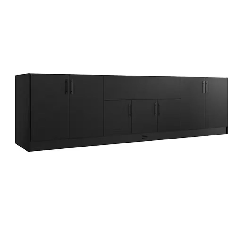 Miami Pitch Black – Ensemble îlot de cuisine extérieure 17 pièces 121.25 In. X 34.5 In. X 28 In.
