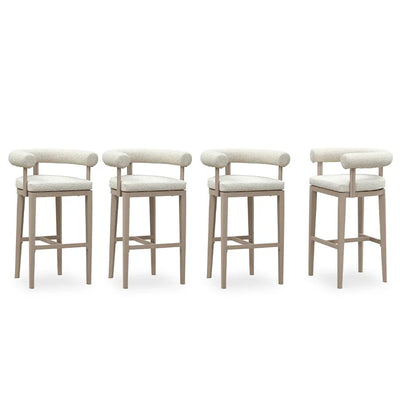 PURPLE LEAF Provence – Lot de 2 tabourets de bar extérieurs modernes rembourrés en oléfine avec dossier et accoudoirs