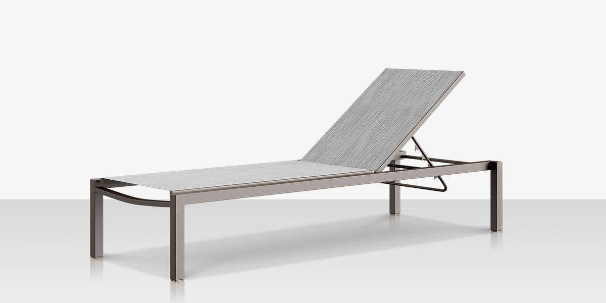 Fusion – Chaise longue sans accoudoirs, structure Tex Gray / toile Metallica Platinum