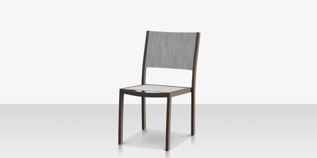Fusion – Chaise de repas sans accoudoirs, structure Tex Gray / toile Metallica Platinum