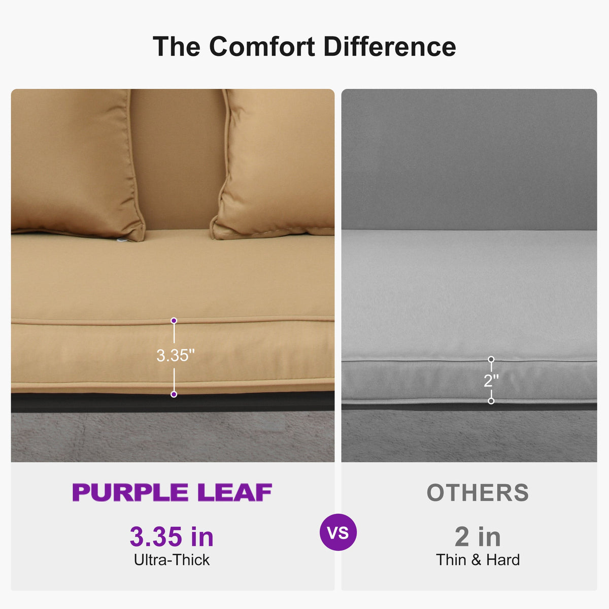 PURPLE LEAF – Balancelle de porche avec auvent inclinable réglable, support et structure en acier, toutes saisons et compacte