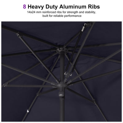 PURPLE LEAF – Parasol de marché haut de gamme renforcé, commercial, hydraulique et semi-automatique pour terrasse