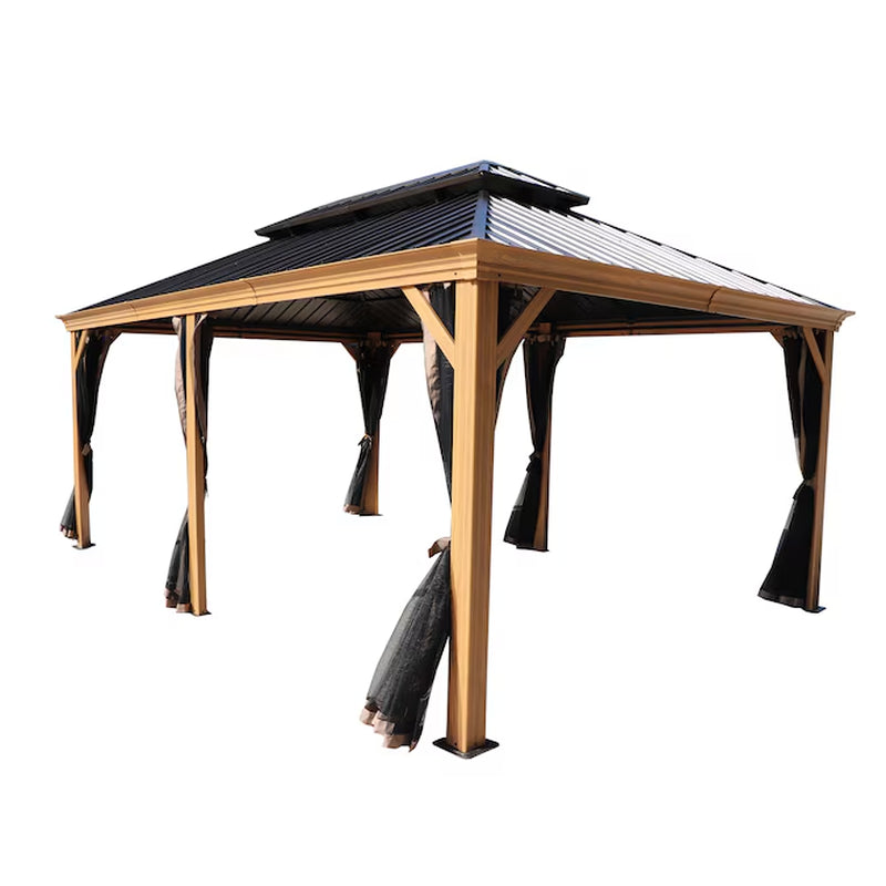 Apollo 12-Ft X 12-Ft – Pavillon thermolaqué à toit rigide, moustiquaire incluse