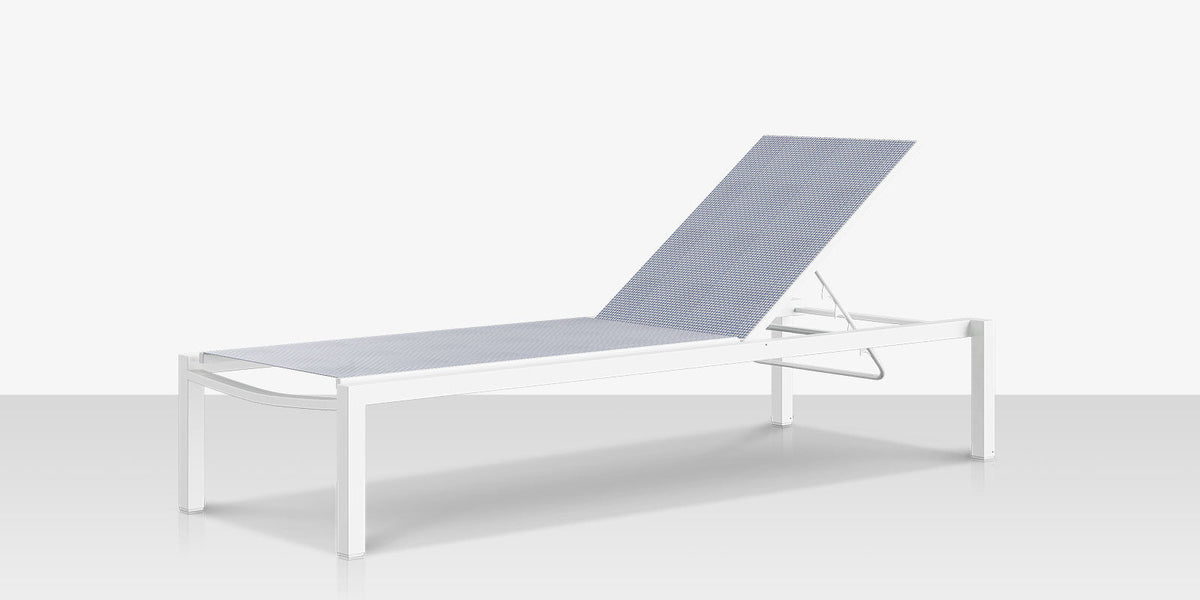 Fusion – Chaise longue sans accoudoirs, Tex White, toile Seabreeze