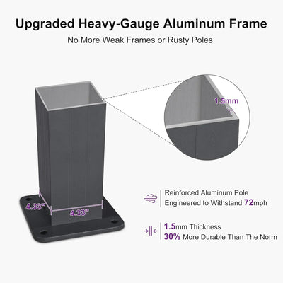 PURPLE LEAF Athena – Pergola extérieure grise en aluminium à lames orientables avec paroi à volets, réglable et étanche à la pluie
