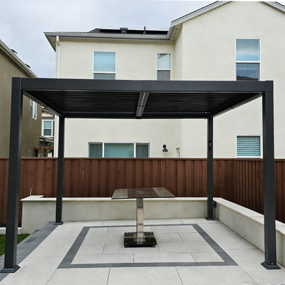 PURPLE LEAF Caesar – Pergola extérieure à lames orientables avec toit rigide réglable, gris