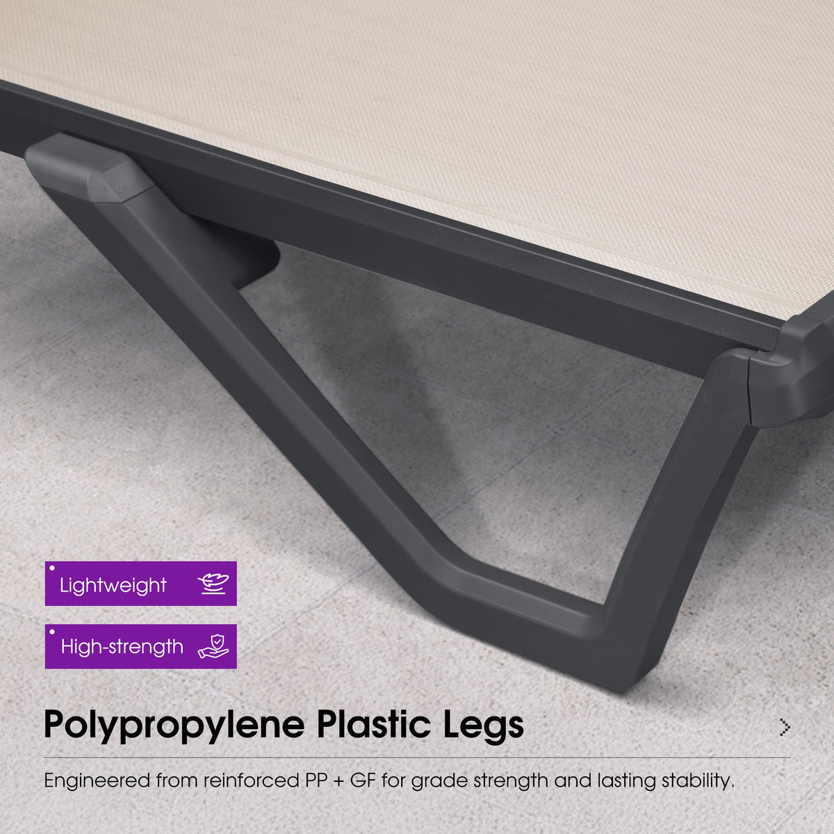 PURPLE LEAF – Chaise longue extérieure à 5 positions avec structure en aluminium et assise en Textilene, légère et durable pour terrasse et piscine