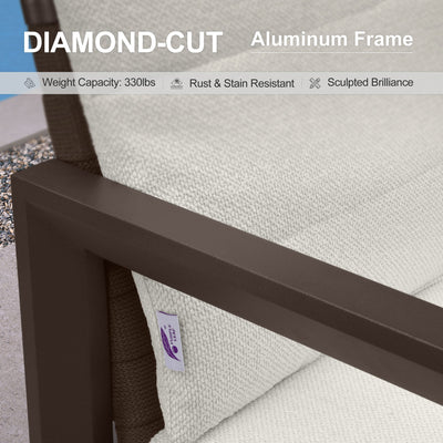 PURPLE LEAF Caesar – Tabourets de bar modernes en aluminium avec coussins amovibles pour cuisine, îlot extérieur et jardin