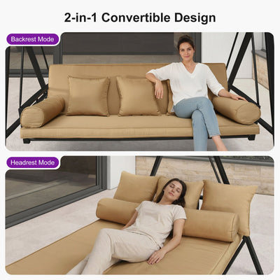 PURPLE LEAF – Balancelle de porche avec auvent inclinable réglable, support et structure en acier, toutes saisons et compacte