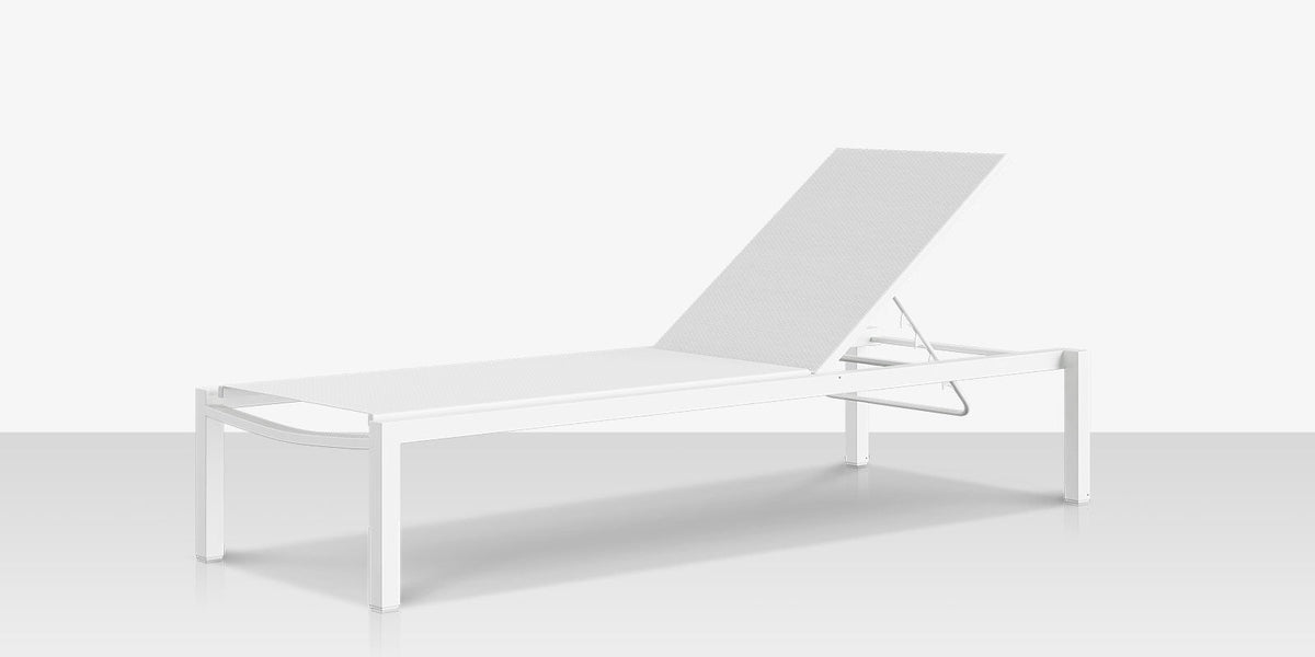 Fusion – Chaise longue sans accoudoirs, structure Tex White / toile White Phifertex