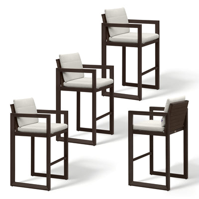 PURPLE LEAF Caesar – Tabourets de bar modernes en aluminium avec coussins amovibles pour cuisine, îlot extérieur et jardin