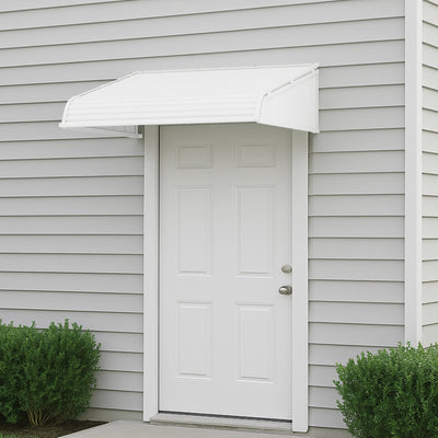 Kozyard Door/Window Awnings withwith 2 Side Wings, Aluminium Renforcé Frame avec Impact-Resistant PVC Panels, Shade Angle Set During Installation, Rain, Snow & UV Protection Door Canopy - Kozyard LLC.