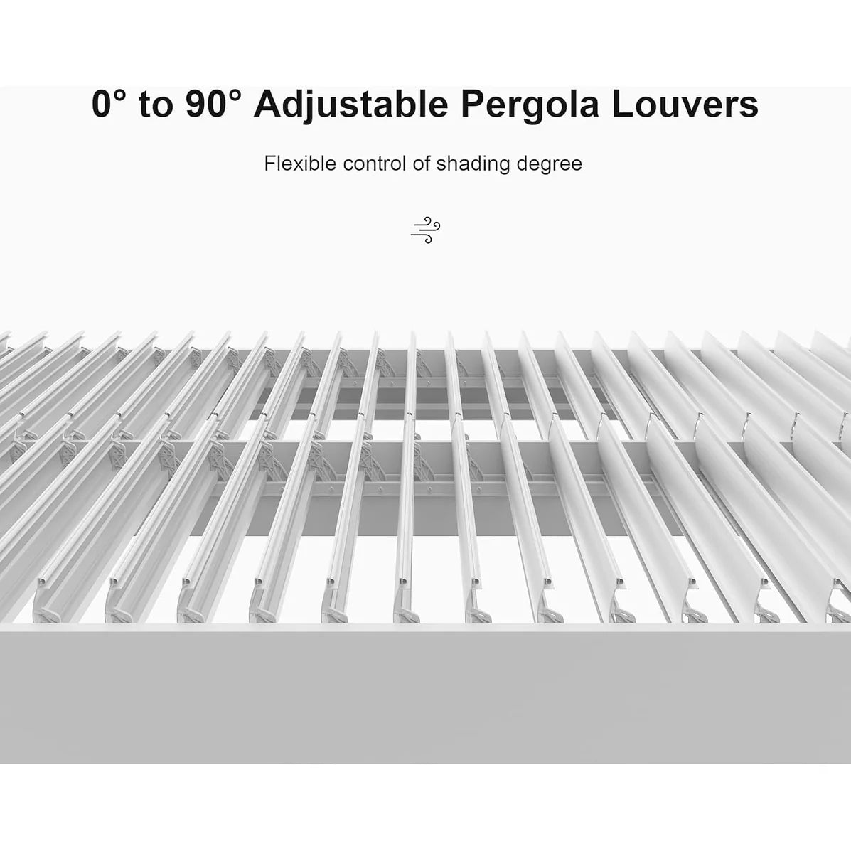 Hanso Home – Pergola moderne blanche à lames orientables avec toit réglable pour terrasse, arrière-cour et jardin