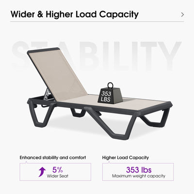 PURPLE LEAF – Chaise longue extérieure à 5 positions avec structure en aluminium et assise en Textilene, légère et durable pour terrasse et piscine