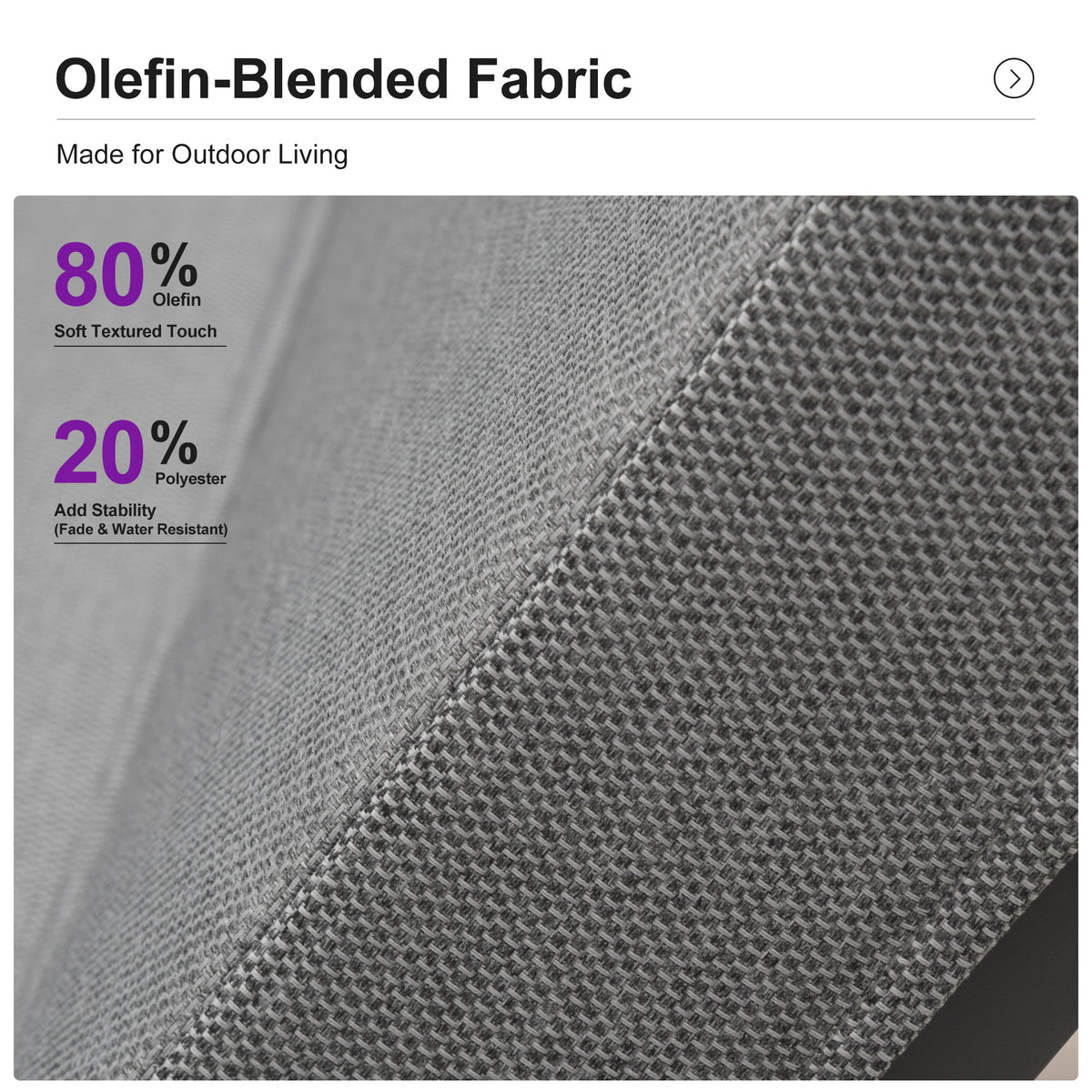 PURPLE LEAF – Lit de repos extérieur Standard avec coussin, tissu mélangé oléfine et structure en aluminium pour terrasse et piscine