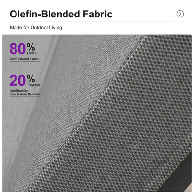 PURPLE LEAF – Lit de repos extérieur Standard avec coussin, tissu mélangé oléfine et structure en aluminium pour terrasse et piscine