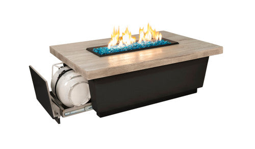 American Fyre Designs Contempo LP Select – Table brasero avec tiroir pour bouteille
