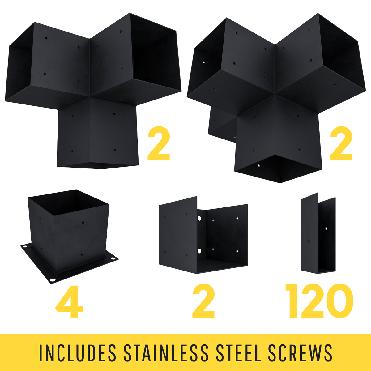 Kit de supports 6x6 pour pergola