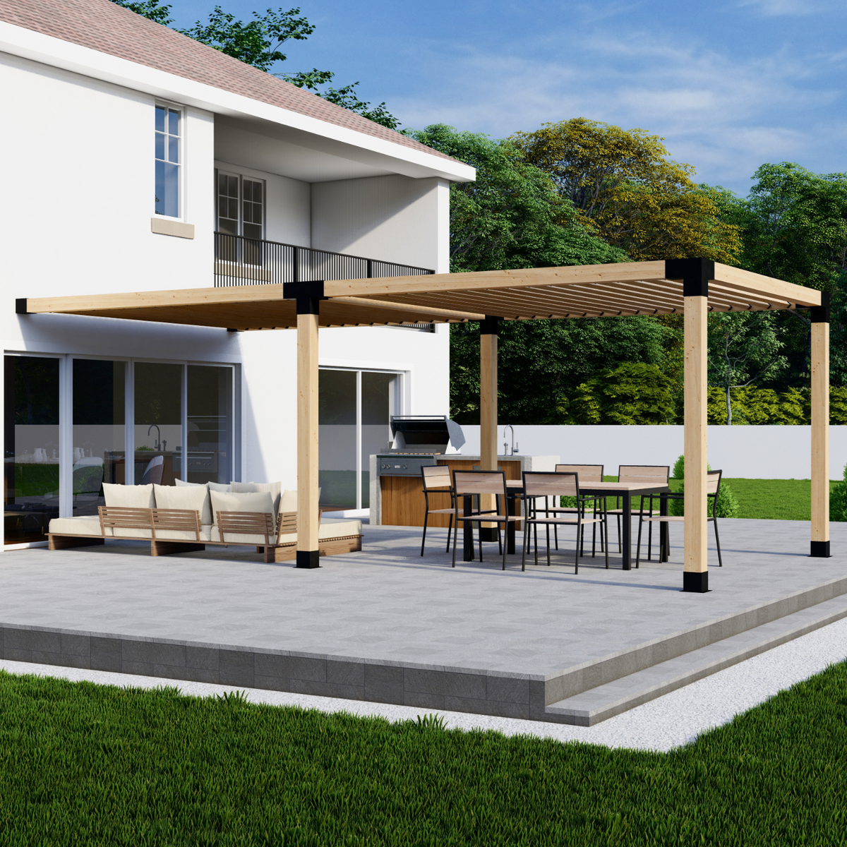 Kit de supports pour pergola fixée au mur