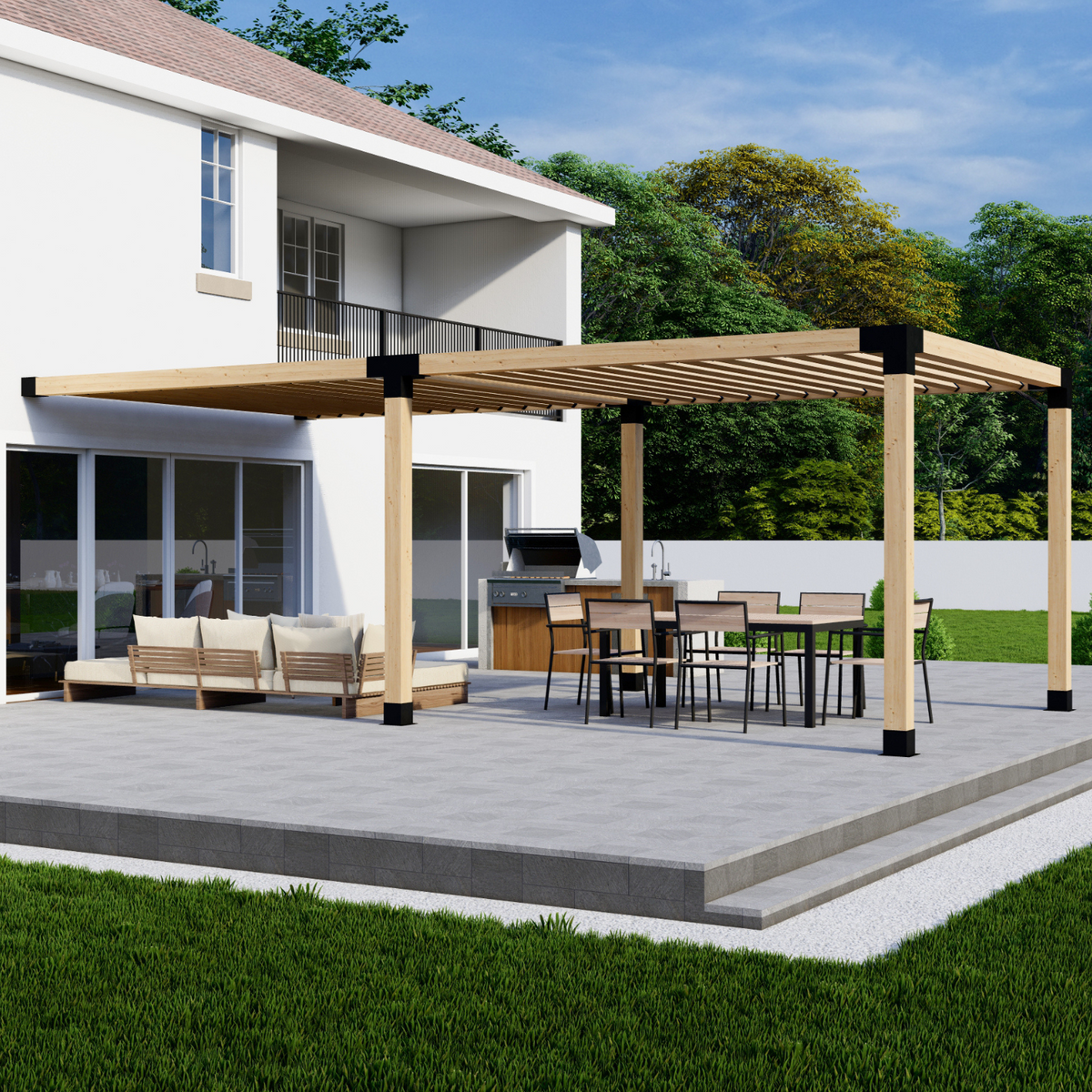 Kit DIY de pergola (supports pour bois 6x6)
