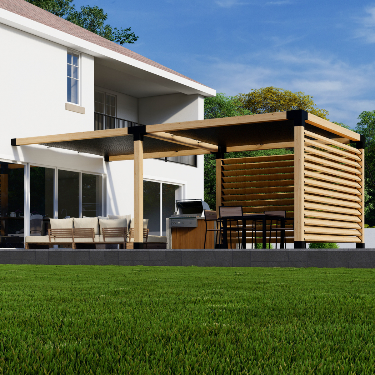 Kit pour pergola couverte de terrasse