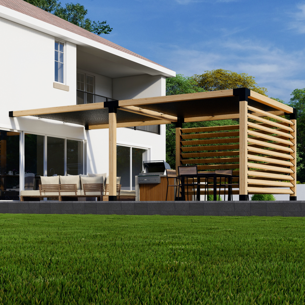 Kit pour pergola intégrée à une terrasse