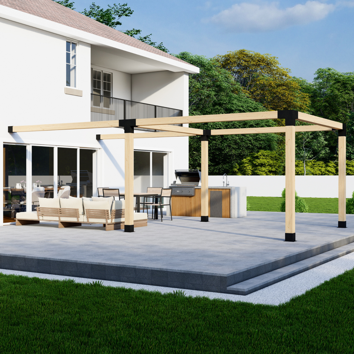 Kit de supports pour construire une pergola à structure en acier