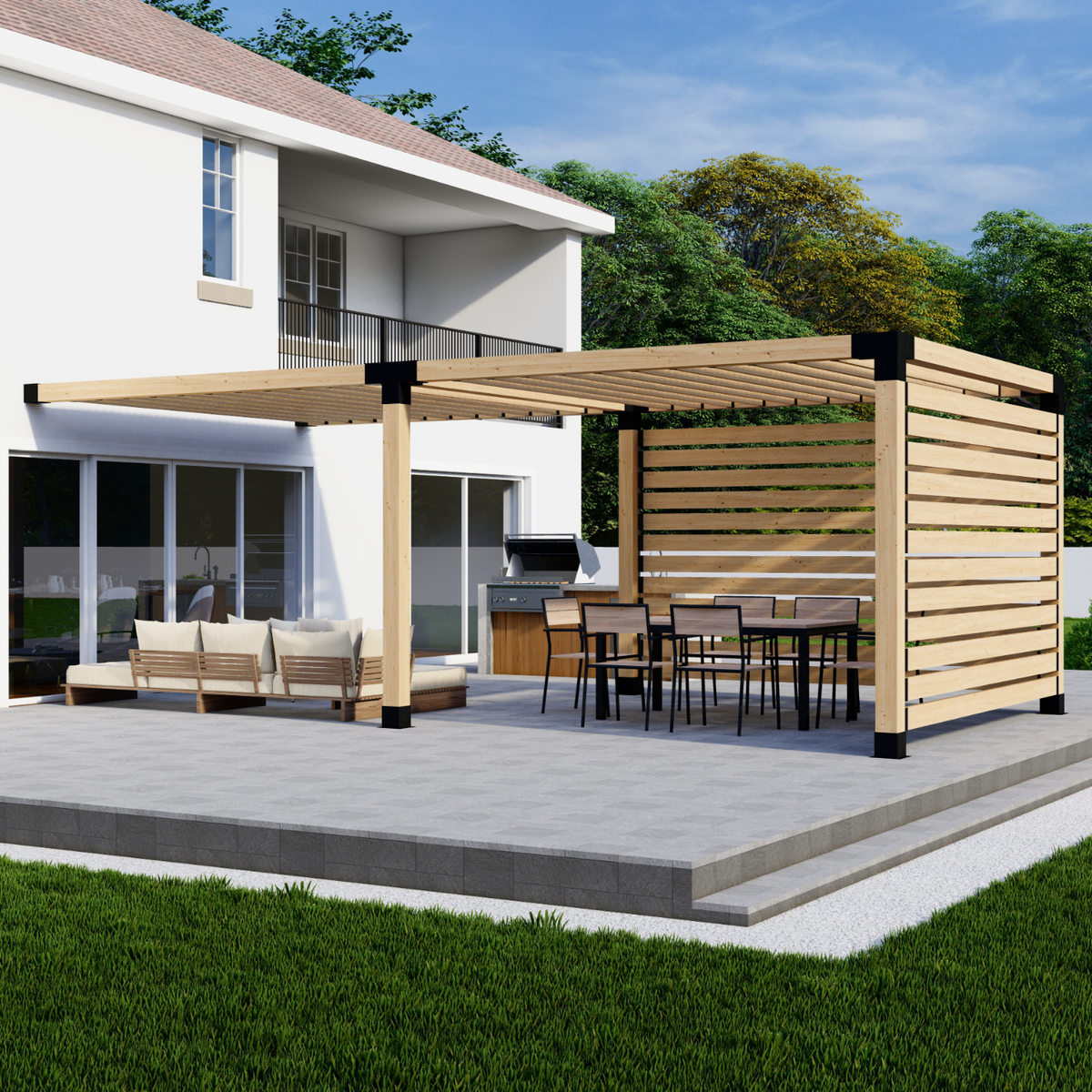 Kit de supports pour pergola adossée à la maison