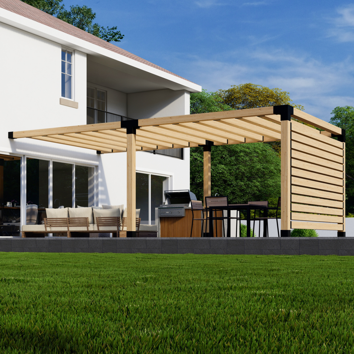 Kit pour pergola moderne sur terrasse