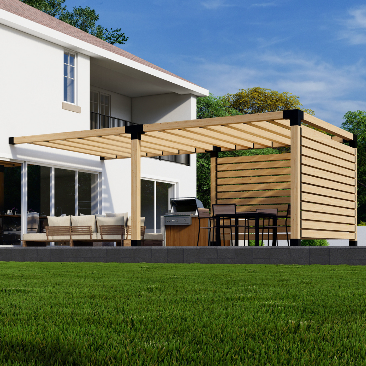 Kit pour pergola fixée à la maison