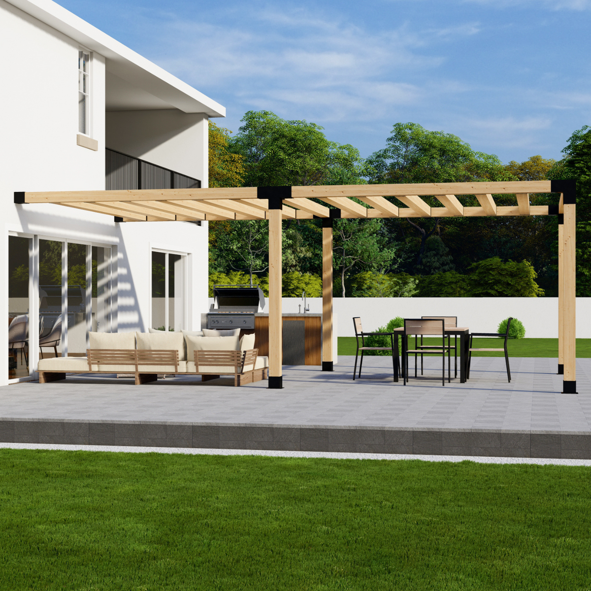 Kit de supports pour pergola en bois avec toit