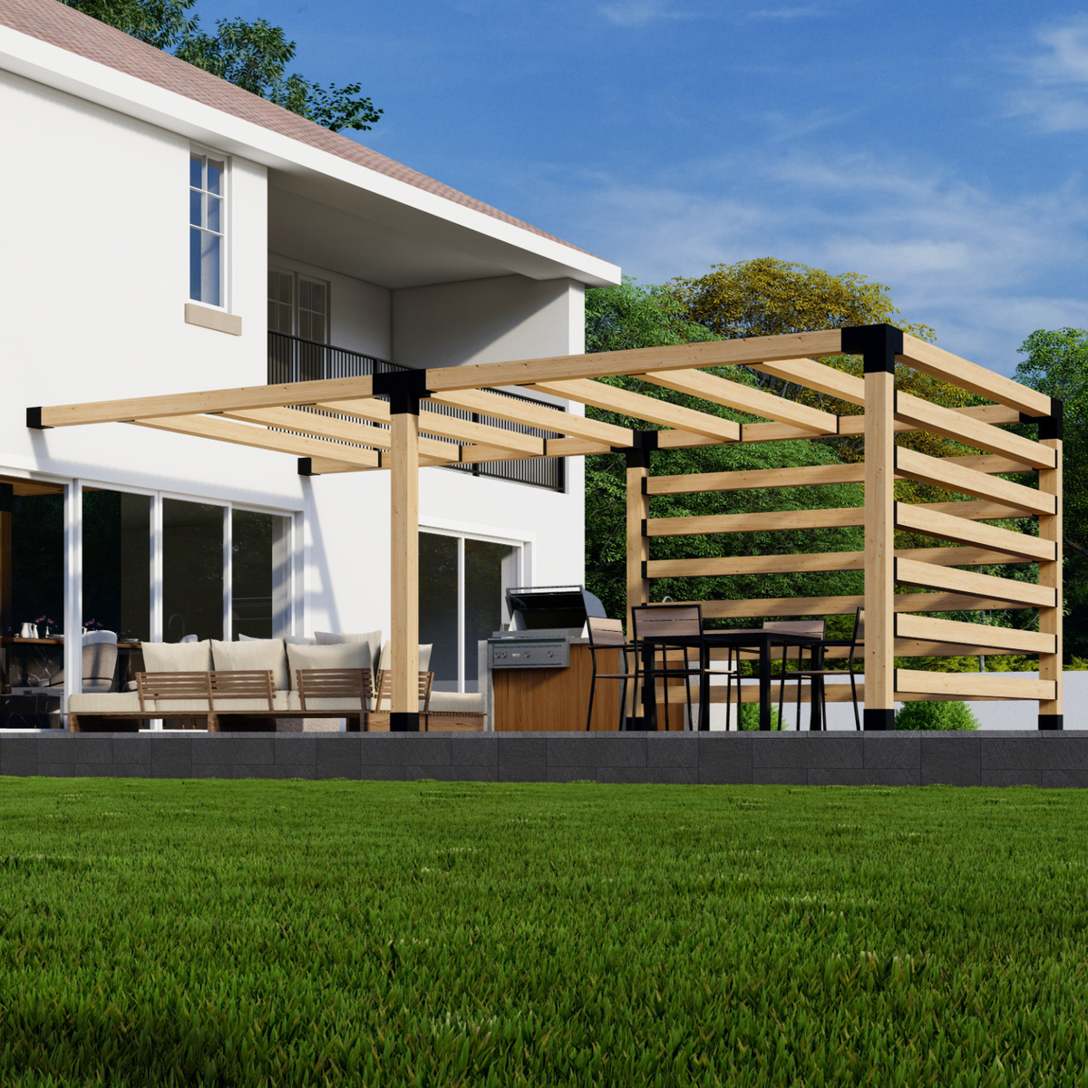 Kit pour pergola au-dessus d’une cuisine extérieure ou d’une terrasse