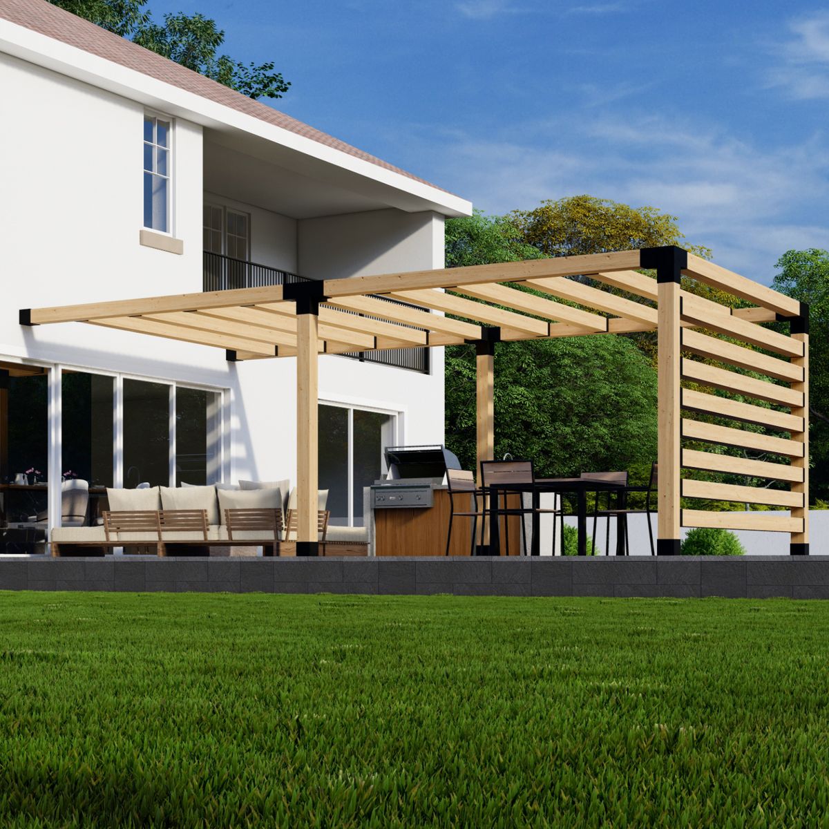Kit pour construire une pergola à côté de la maison