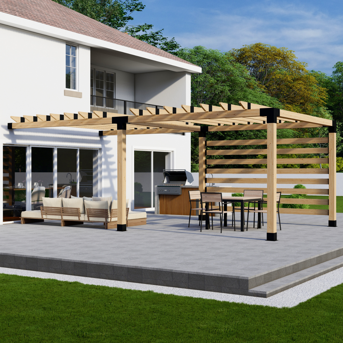Kit de pergola moderne à lattes