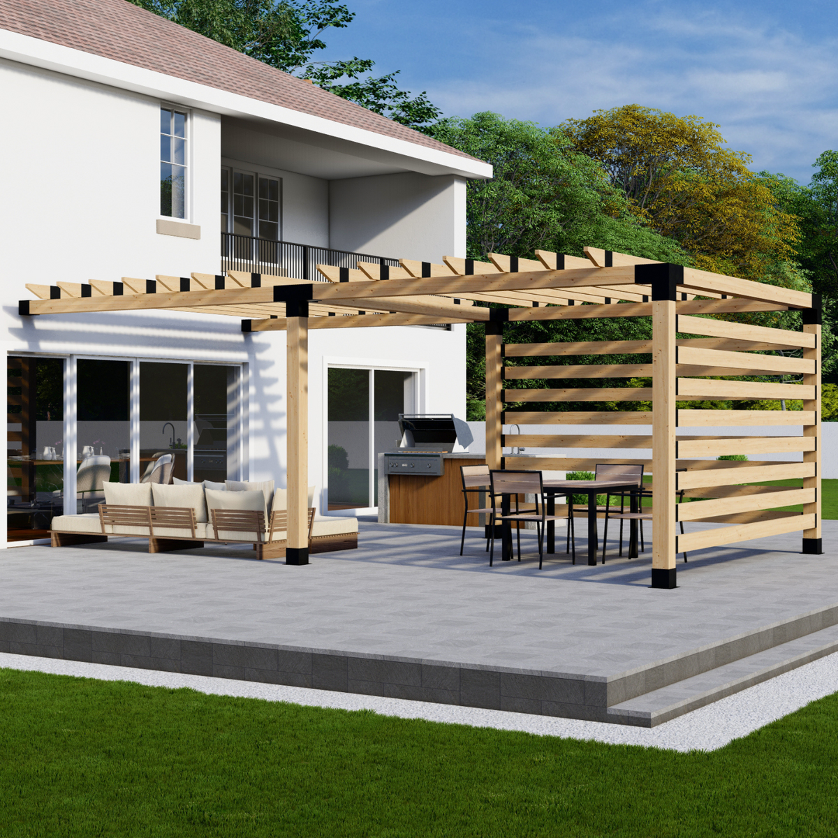 Kit DIY avec supports pour construire une pergola