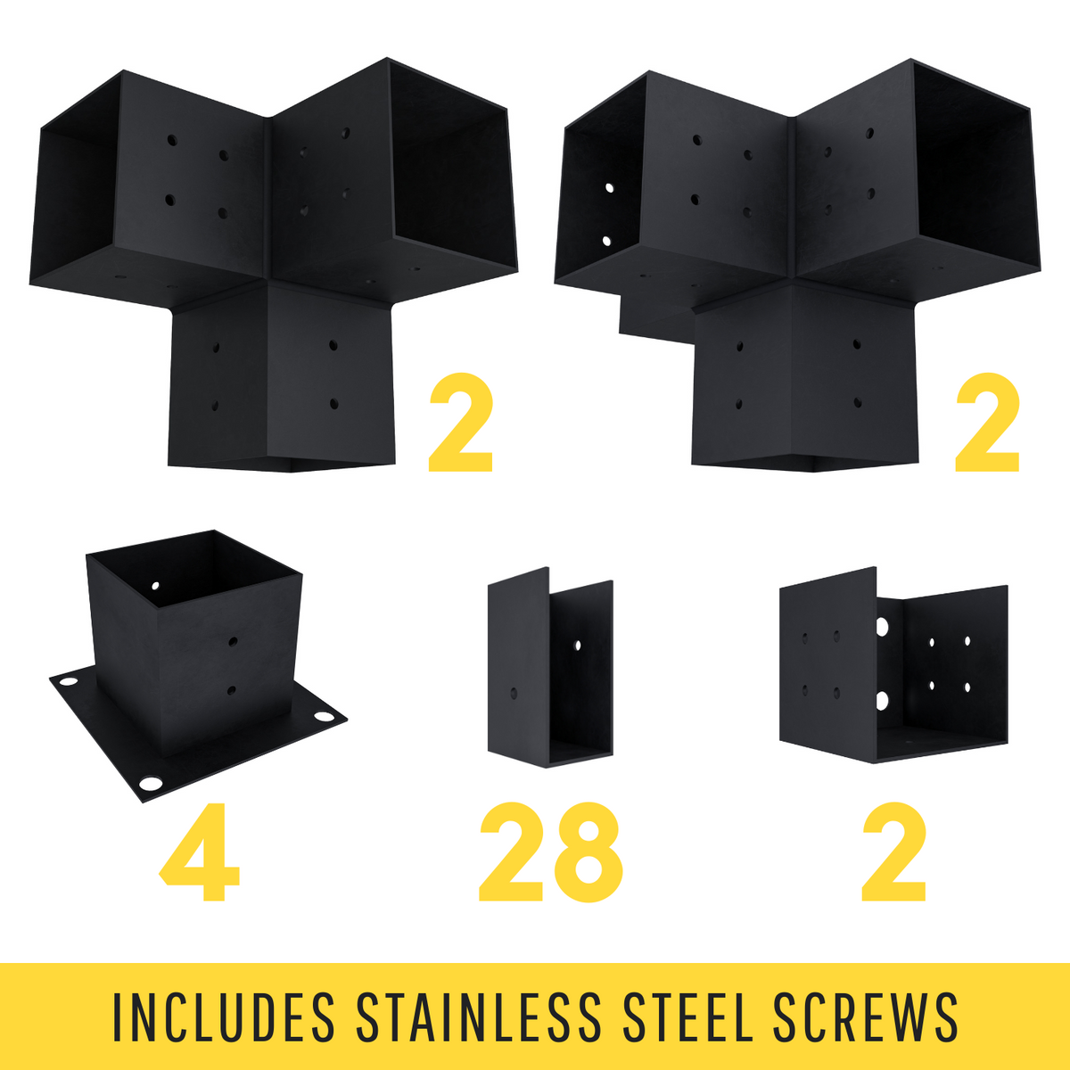 Kit de pergola avec supports 4x4 ou 6x6 et quincaillerie