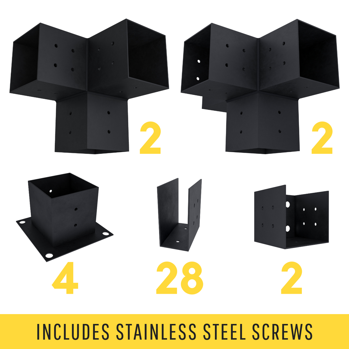 Kit de supports pour pergola en cèdre adossée à la maison