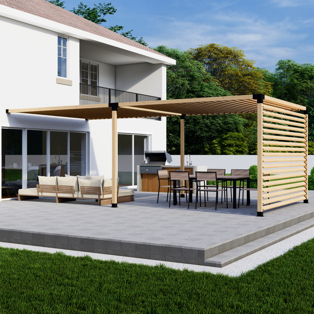 Kit DIY pour pergola en bois et métal