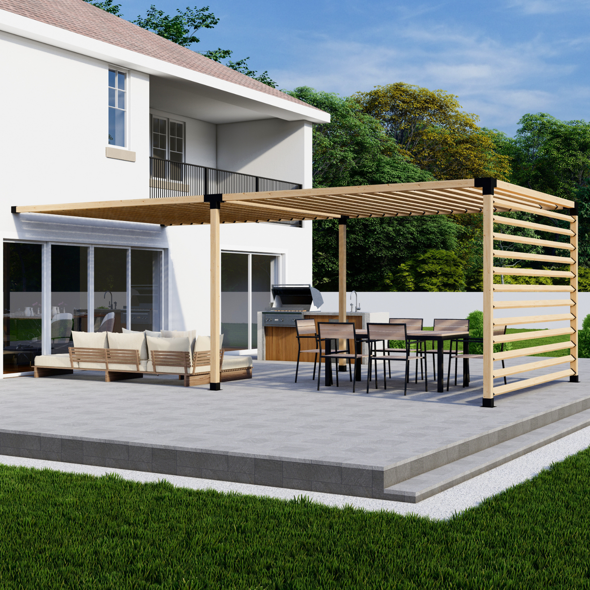 Kit de supports pour pergola murale en bois