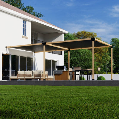 Pergola 8' x 16' avec couvertures d’ombrage
