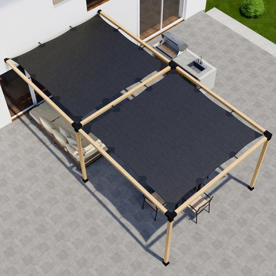 Pergola 8' x 22' avec couvertures d’ombrage