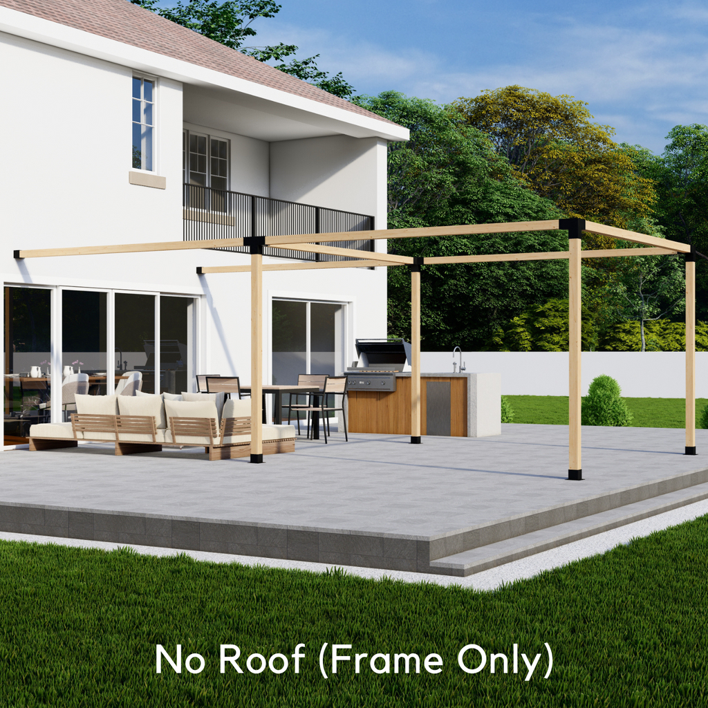 Pergola adossée à la maison 12x14 avec toit