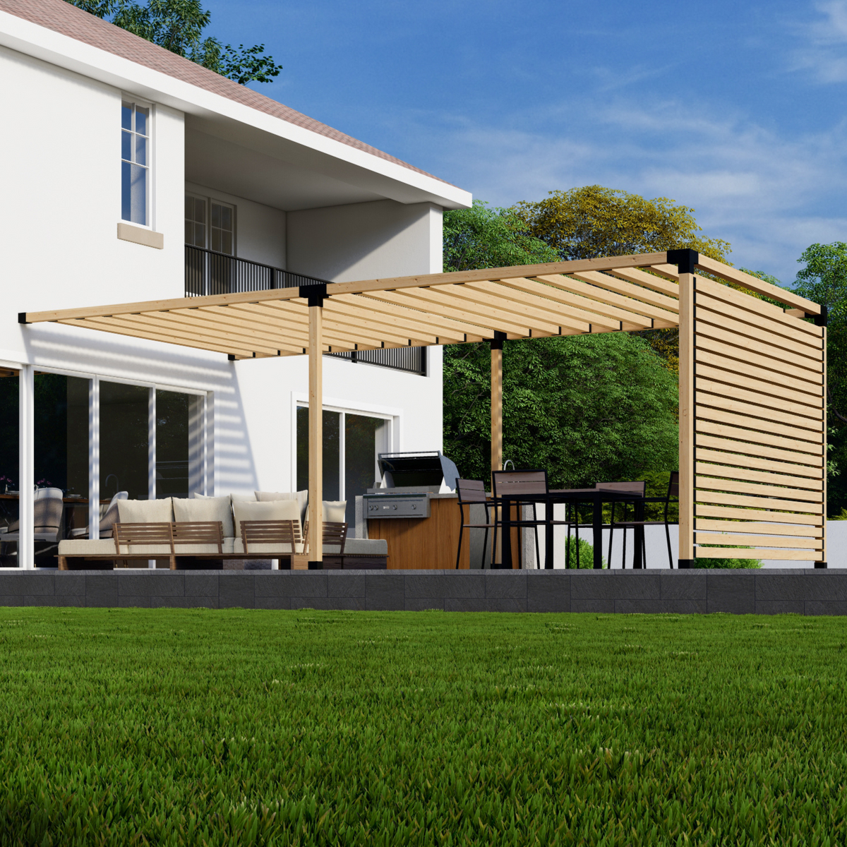 Kit pour pergola adossée à la maison