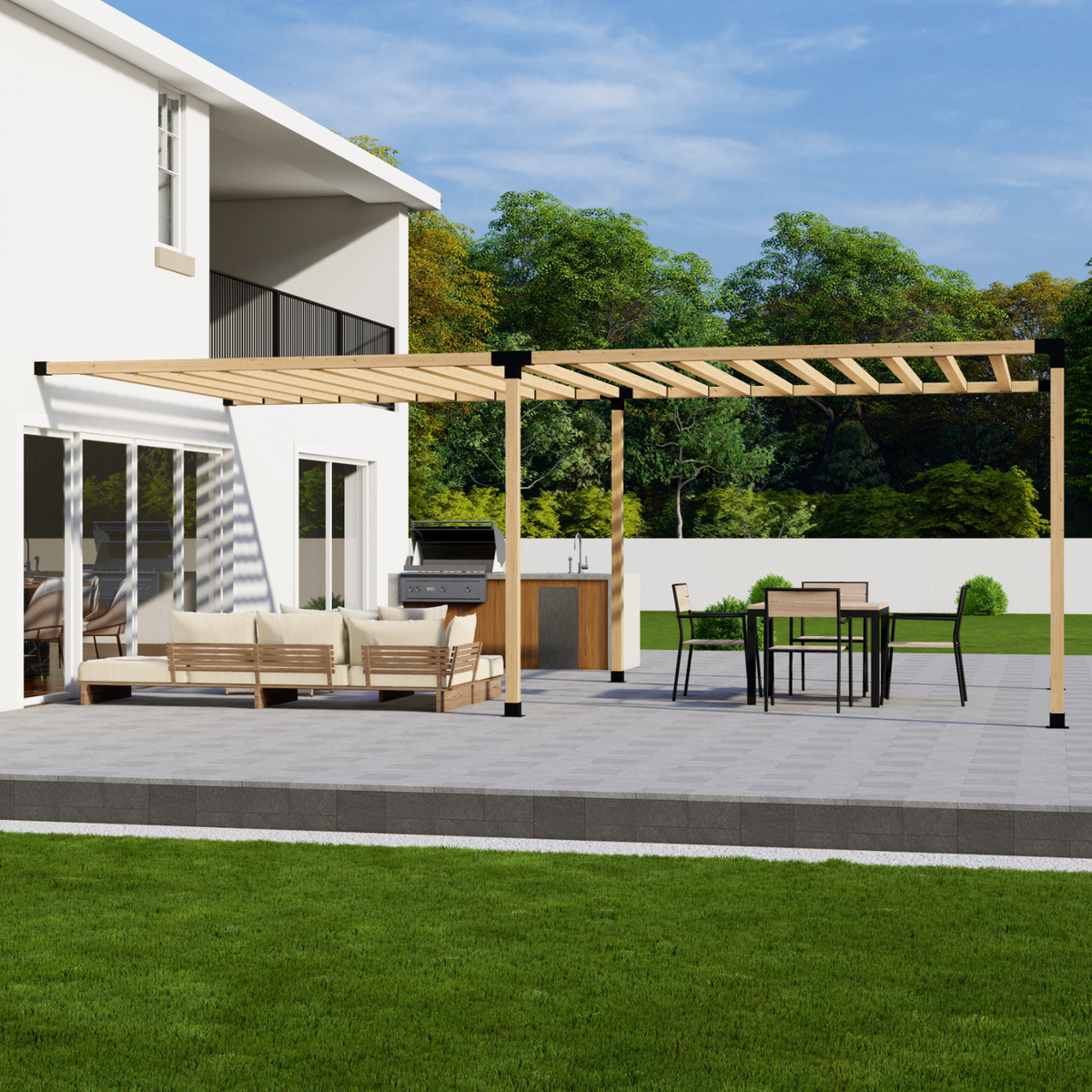 Kit de supports pour pergola fixée à la maison