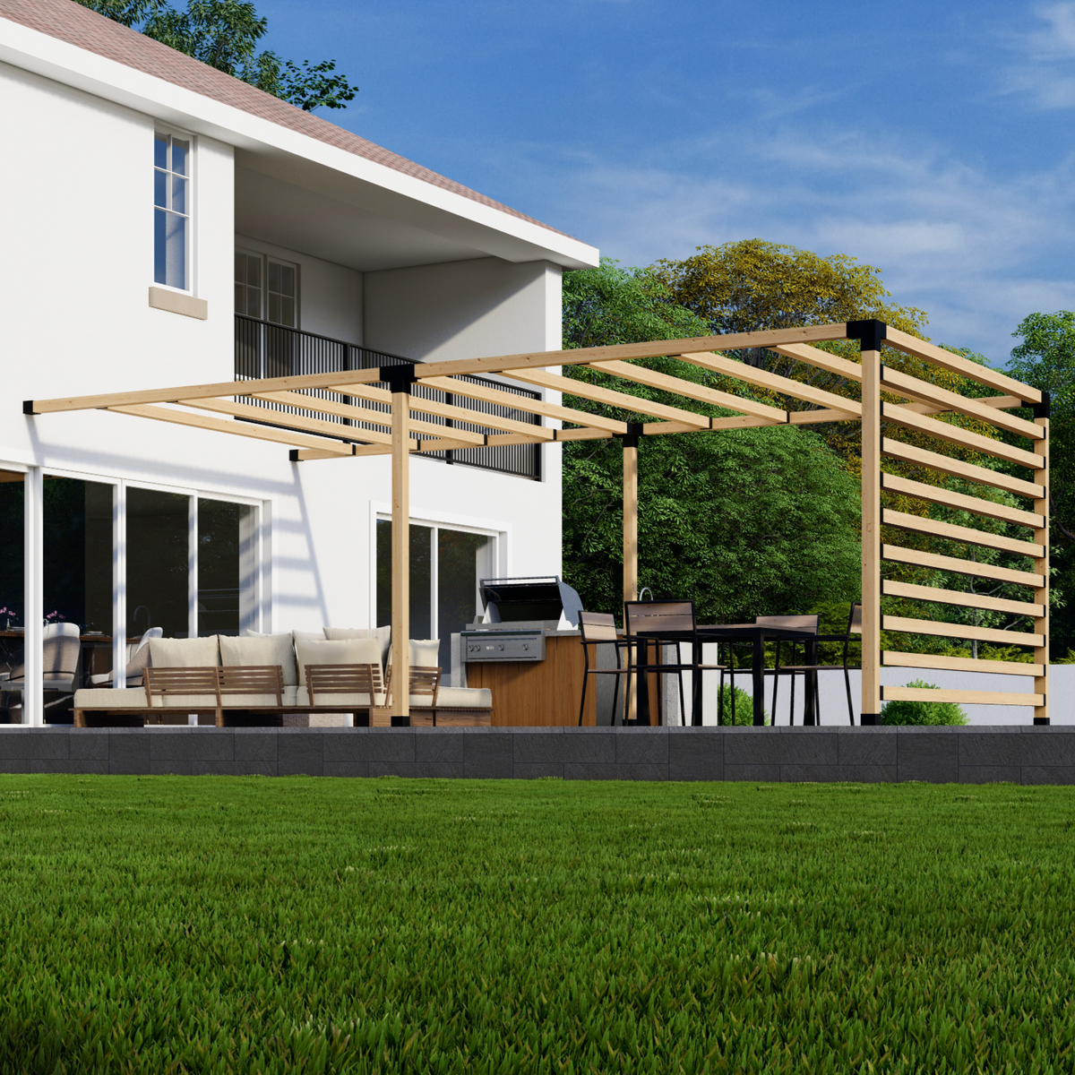 Kit DIY de pergola adossée à la maison