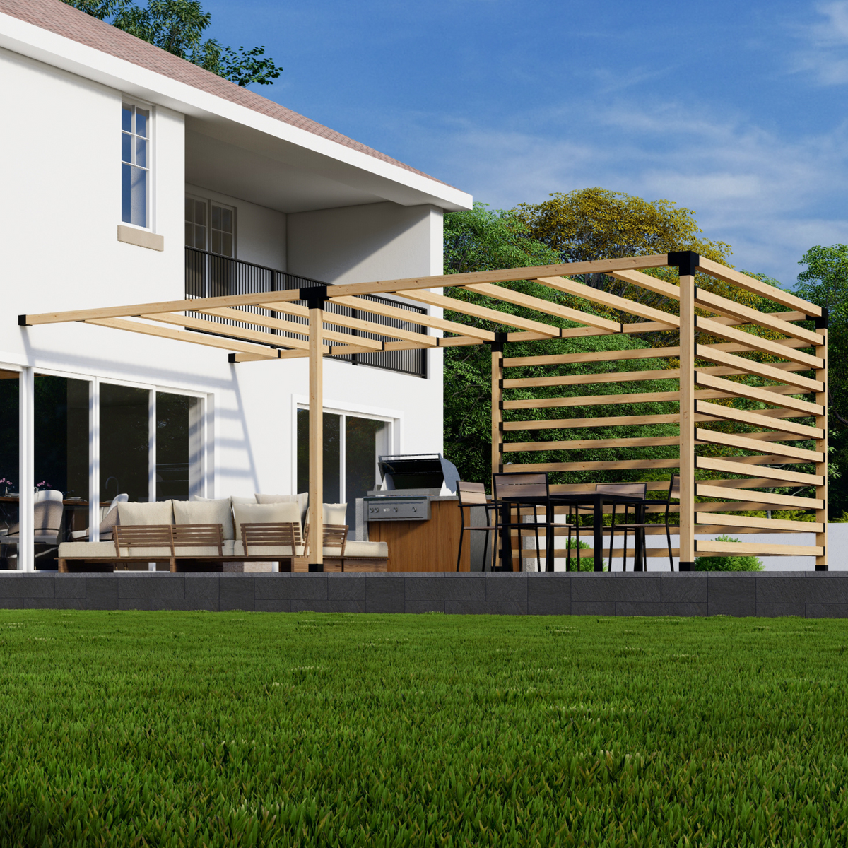 Kit de pergola adossée à la maison
